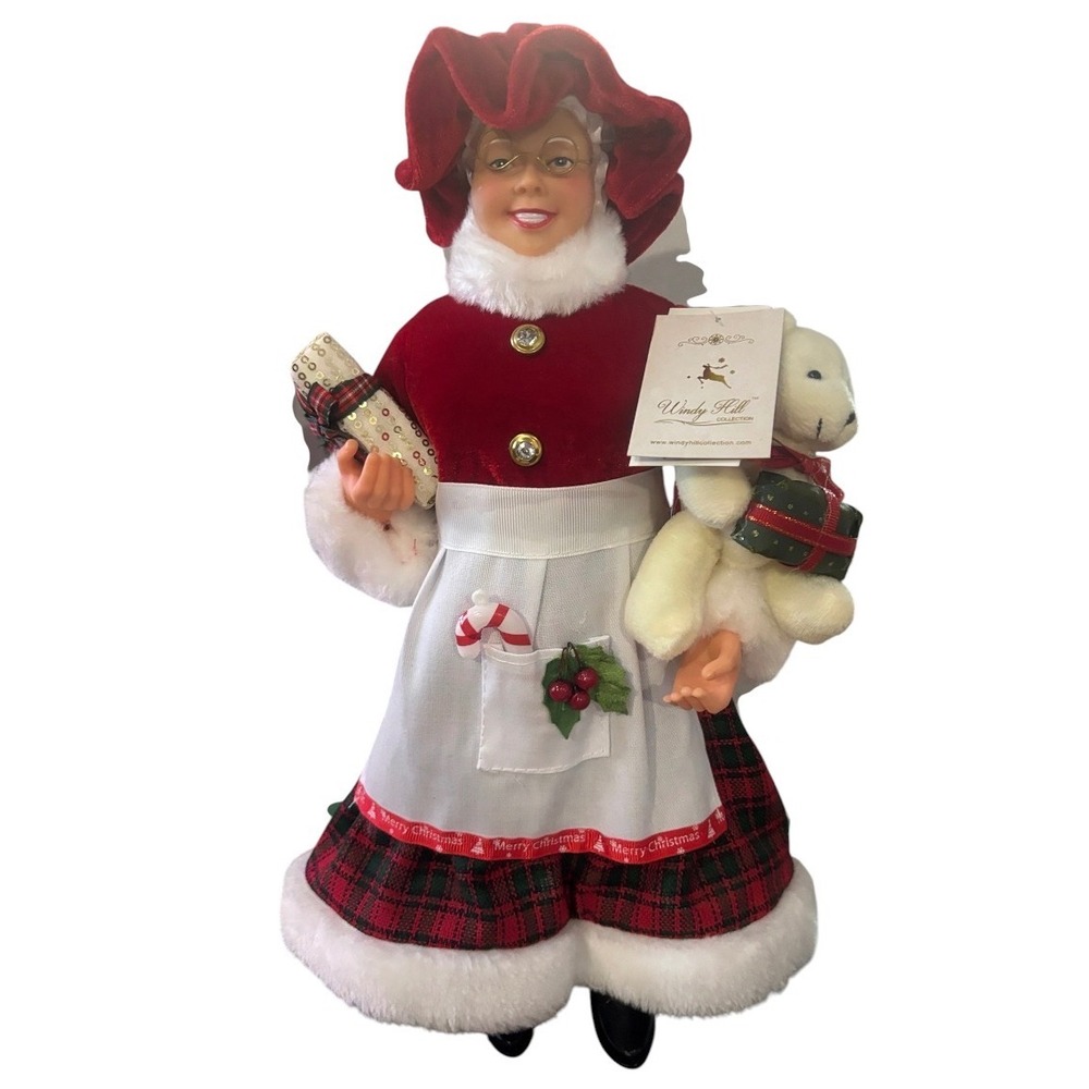 Windy Hill Mrs Claus Teddy Bear, Presents & Candy Cane 18" Christmas Santa New